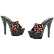 Women's Rockabilly Punk Sandals Red Cherries Platform Shoes 6 Inch Heel