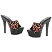 Women's Rockabilly Punk Sandals Red Cherries Platform Shoes 6 Inch Heel