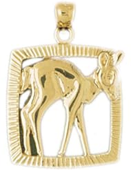 Dazzlers Solid 14k Gold Gazelle Charm Pendant Available in three colors from jewelsberry (weights: 3.3 grams only)