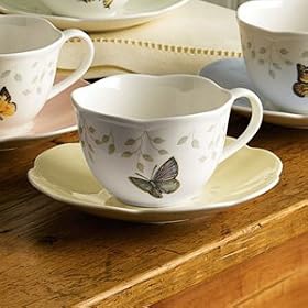 Butterfly Meadow Blue Butterfly Petite Cup and Saucer by Lenox China by Lenox China