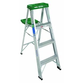 Werner 354 225-Pound Duty Rating Aluminum Stepladder, 4-Foot