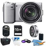 Sony NEX5NK/S - NEX-5N with 18-55mm, 16mm f2.8 (Silver) Ultimate Bundle