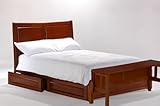 Saffron Eastern King Platform Bed w/ Cherry Finish + 4-Drawer Set & Footboa ....