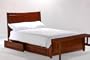 Saffron Eastern King Platform Bed w/ Cherry Finish + 4-Drawer Set & Footboard Bench