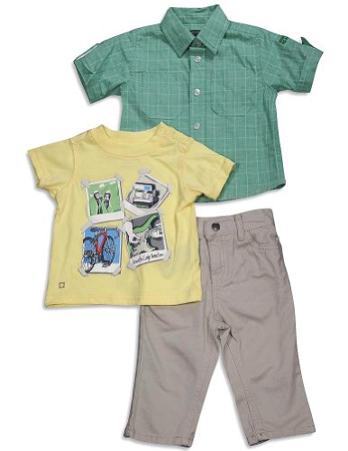Kenneth Cole Reaction - Infant Boys 3 Piece Short Sleeve Pant Set