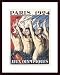 Paris 1924/Jeux Olympiques by Jean Droit 18.00X24.00 Framed with Black Wood Frame