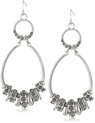 Jessica Simpson Silver Double Drop Washer Earrings