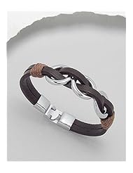 Saddle Brown Leather Bracelet In White Base