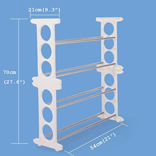 Landoom Shoe Rack Organizer Shelf, Store up to 12 Pairs for Your Closet Cabinet or Entryway, Stand or Lie Down Under Bed, Boots Storage Bench - White
