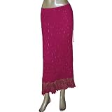 Pink Crinkled Skirt Cotton Dress Casual Clothing Size 18