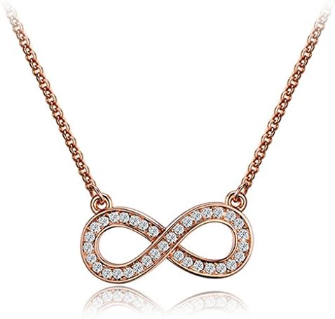 Gorgeous Angel Women's 18K Gold Plated Infinity Pendant Necklaces CZ Crystal Friendship Chian Necklaces Gifts for Girls