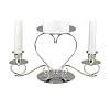 Hortense B. Hewitt Wedding Accessories, Unity Candle Stand, Triple Heart, Silver, 11.5-Inches x 5.25-Inches