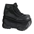 MENS SIZING 4 Inch Platform Shoe Men's Sneaker Black PU Lace Up DEMONIA