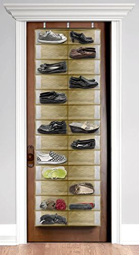 Over the door shoe organizer rack | Closet Organizer | 26 Pocket Shelves (beige)