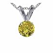 1/2 CT Yellow Diamond Solitaire Pendant 14K Gold