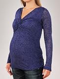 A Pea in the Pod Collection: Velvet Long Sleeve V-neck Knot Front Maternity T Shirt