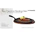 from Dove Mill Kitchen 3PC Cast Iron Sizzling Griddle Dish Platter wooden base