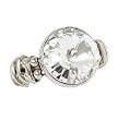 Silvertone Large Rhinestone Stretch Ring