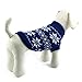 PanDaDa Puppy Pet Dog Snowflake Knit Sweater Clothes Coat Outwear Apparel Blue XX-Small