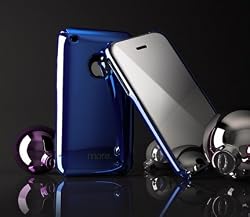 Apple iPhone 3G Metallic Slim Fit Case & Mirror Screen Protection - Royal Blue
