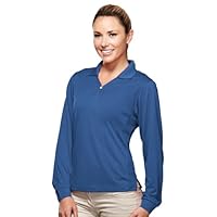 Tri-Mountain Women's One-Button Y-Neck Pique Golf Shirt, Royal, 4XL