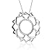 10k White Gold Flower Drop Diamond Pendant title=