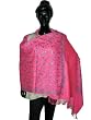 Salmon Pink Color Wraps and Shawls Stole with Embroidery on Wool from Kashmir 80 x 28 inches Free Shipping