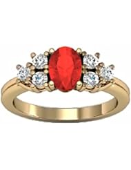 18K Yellow Gold Ruby and Diamond Ring -- LIFETIME WARRANTY