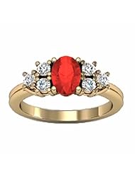 14K Yellow Gold Ruby and Diamond Ring -- LIFETIME WARRANTY