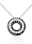 10k White Gold Black and White Diamond Pendant (1/2 cttw, I-J Color, I2-I3 Clarity), 18"