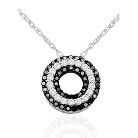 Buy 10k White Gold Black and White Diamond Pendant (1 2 cttw, I-J Color, I3 Clarity), 18 by Amazon.com Collection