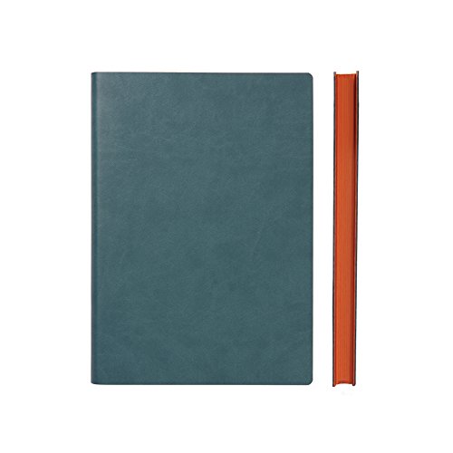 Daycraft PU Soft LEATHER Signature Notebook - A6, Green, LINED, Ribbon Bookmark - 6.5