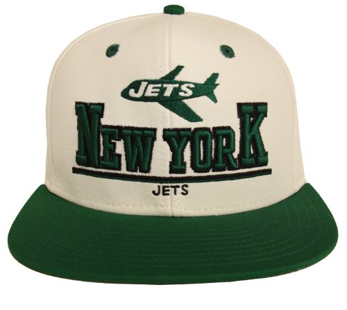 New York Jets Retro 3D Snapback Cap Hat White Green