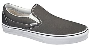 Vans Classic Slip-On Skate Shoe - Men's Charcoal (Canvas), Mens 9.5/Womens 11.0