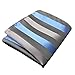 Shlax&Wing Stripes Blue Grey Handkerchieves Mens Neckties Hanky Pocket Square