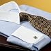 Blue Ground Textured Stripe White Collar Dress Shirt