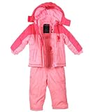 U.S. Polo Assn. Girls Contrast Classic 2-Piece Snowsuit (Sizes 12M - 24M) - pink, 12 months