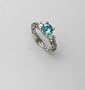 Aquamarine Rings, 1.25k Aquamarine and 0.56k G.V.V.S Diamonds on 18k White Gold Ring