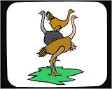 Mouse Pad with animal, farm, ostriches, eating