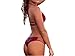WorkTd Women's Deep V Neck Halter Top Bottom Bikini Sets Swimsuit Bathing Suit