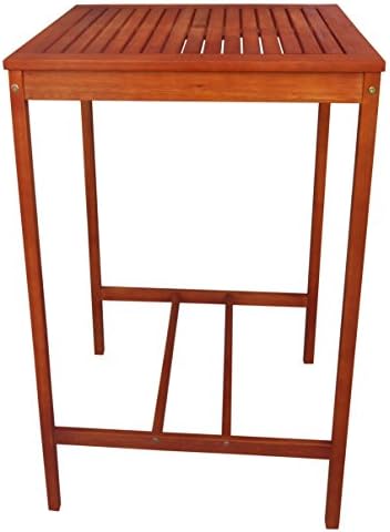 Zen Garden Eucalyptus Bar Table, Size - 27.5" x 27.5" x 43.5", Natural Wood Finish