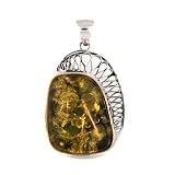 Amber Pendant - Handcrafted in Sterling Silver