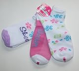 IMAGE OF Skechers Jr. Girl's/Women's No Show Socks Socks 3 Pair - Size: 9-11 Purple/White/Fuschia