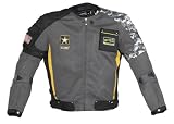 Power Trip Mens Army Delta Motorcycle Jacket Grey/Black/Yellow/Grey Camo Large