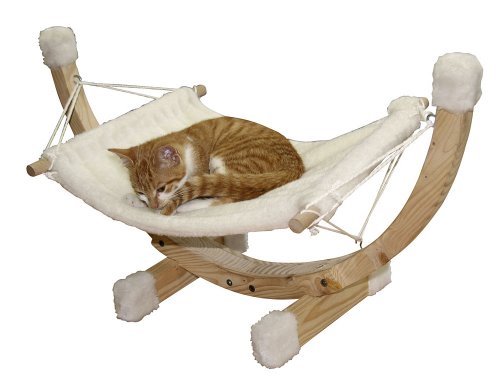 Kerbl Hängematte SIESTA, weiß mit Holzgestell, 42x36x38cm