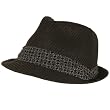 New Stingy Brim Fedora Trilby Gangster Hat Two Tone Black - Medium - Large
