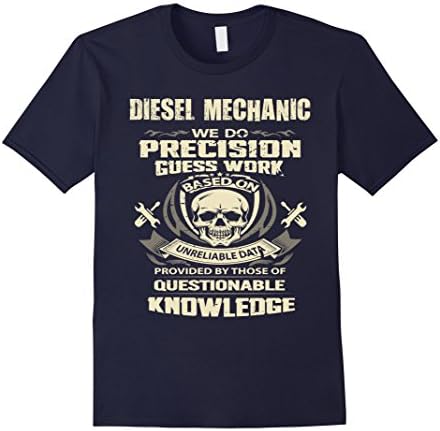 Men's Diesel Mechanic shirt- We do precision based on knowledge 3XL Navy