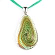 Swirl Teardrop Murano Glass Pendant - Olivia Green