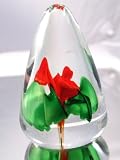 Murano Design Mouth Blown Glass Art Alizarin Crimson Rose Handmade Art Glass Paperweight Pw-316