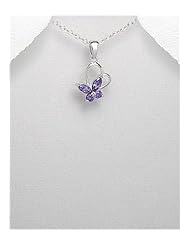 Butterfly CZ Pendant Necklace In 92.5 Sterling Silver